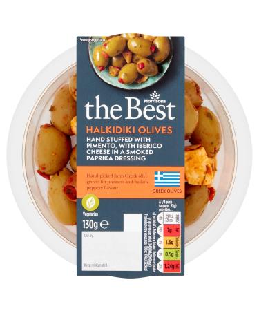 Morrisons The Best Smoky Pimento Olives with Iberico Cheese 130G