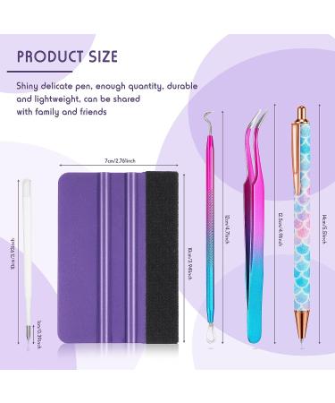 4 Pcs Pin Pen Weeding Tool Kit - Vinyl Squeegee, Tweezers, Weeders & More in Blue Purple - Buy Online on SooperMarket.com