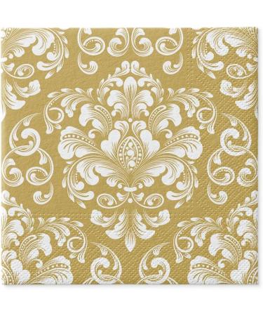 PAW 3-Layer Napkins (33x33 cm) - 20 Colorful Paper Napkins for Weddings Communions and Special Celebrations | Beautiful Moments with Gold Ornamentation - Buy Online on SooperMarket.com