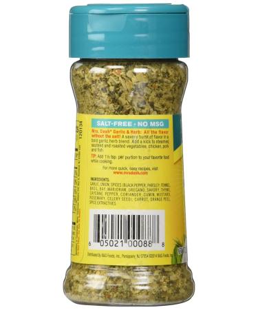 Mrs. Dash Garlic & Herb All Natural Seasoning Blend 2.5 oz - 2 Pack - Buy Online on SooperMarket.com