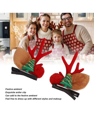 Reindeer Antler Hair Pins Lightweight Christmas Hair Clips 4 Pairs Fashion for Christmas Party - Buy Online on SooperMarket.com