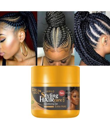Joyeee Braid Gel Twist Lock Edge Control Gel for Hair Defining Curly Hair Favorite No White Residue Extreme Hold & Reduces Frizz for Braids Locs Twists Cornrows Wavy or Kinky Hair 113.5g Yellow-4oz