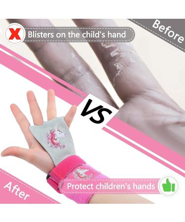 Unicorn Gymnastics Grips Set for Girls Kids - Pink Medium | 5 Pcs Hand Grips, Wristband, Sweatbands, Headband | Athletic Gloves with Drawstring Bags - Ideal Party Favors - Buy Online on SooperMarket.com