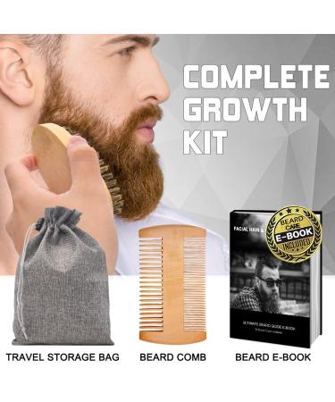 Ultimate Beard Growth Kit - 9 Essential Items for Men | Grooming Set with Oil, Roller, Wash & More | Perfect Christmas Gift for Dad - Buy Online on SooperMarket.com
