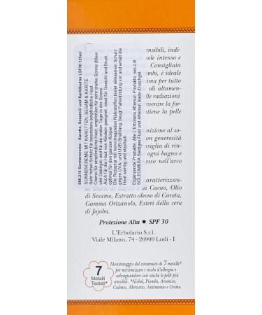 L'Engolario High Protection Sunscreen for Sensitive Skin - SPF 30 Water Resistant with Carrot Sesame & Shea Butter - 125 ml - Ideal for Children - Buy Online on SooperMarket.com