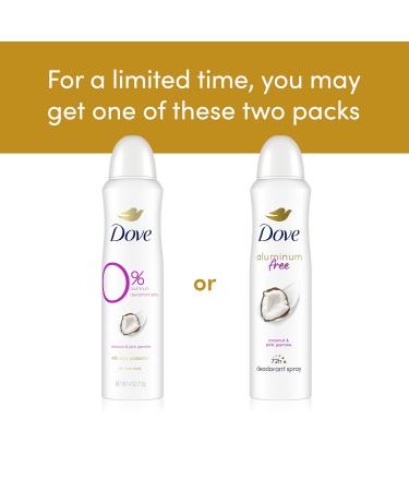 Dove 0% Aluminum Deodorant Spray Coconut & Pink Jasmine For 48 Hour Protection Aluminum Free Deodorant 4 oz Jasmine 4 Fl Oz (Pack of 1) - Buy Online on SooperMarket.com