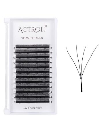 W Eyelash Extensions 4D Volume 0.07D Curl 8-15mm Easy Fan W-shaped Lash Premades Cluster Black W Lash W4D-0.07D/8-15Mix