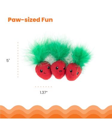 Petstages Straw-Babies Dental Care Toy for Cats | Catnip-Infused Mesh Material | Pack of 3 Pink Strawberries - International Shipping Available - Buy Online on SooperMarket.com