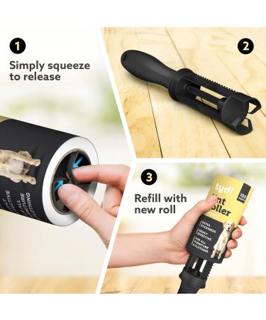 Tydi Pet Lint Rollers - 500 Sheets of Lint Roller Refills & 2 Handles - 100 Sheets per Sticky Clothes Roller - Lint Rollers for Pet Hair - Reusable Lint Roller for Clothes - Fluff Remover for Clothes 2 Handles + 500 Sheets - Buy Online on SooperMarket.com