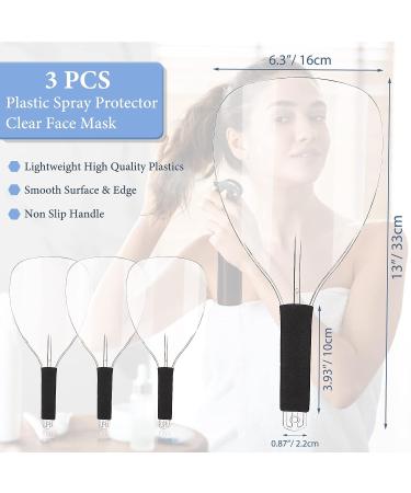 Noverlife 3PCS Barber Salon Face Shield with Sponge Handle - Reusable Clear Hair Spray Face Protector for Hairdressing & Makeup - Buy Online on SooperMarket.com