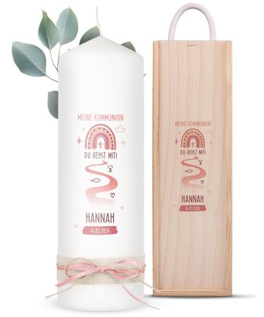 Amari communion candle personalized "You go with" H: 25cm/ : 8cm - Candle Communion - Communion candle boy/girl - Design communion candle - communion candle personalized