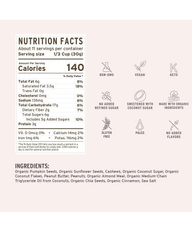 Purely Elizabeth Cinnamon Peanut Butter Granola - Grain-Free, Keto, Vegan, Gluten-Free - 8oz (Pack of 6) - Buy Online on SooperMarket.com