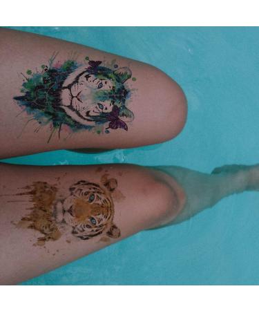 Oottati 12 Large Temporary Tattoos - Watercolor Flower Arm Design for Men and Women - Buy Online on SooperMarket.com