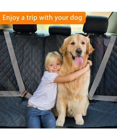 Honest Waterproof Bench Dog Car Seat Cover for Cars, Trucks & SUVs - 57W x 47L Black | Nonslip & Side Flap Pet Seat Cover - Buy Online on SooperMarket.com