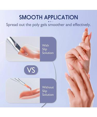 Saviland Poly Gel Slip Solution Kit 120ML - Anti-Stick Liquid with Dual-Ended Brush for Poly Extension Nails - Manicure Starter Kit for DIY Nail Art - Buy Online on SooperMarket.com