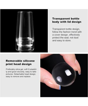 French Double Head Nail Art Tool with Scraper Silicone Seal Printing Transfer Nail Stamp Scraper Stamp for Manicure (Single+Double Head) - Buy Online on SooperMarket.com