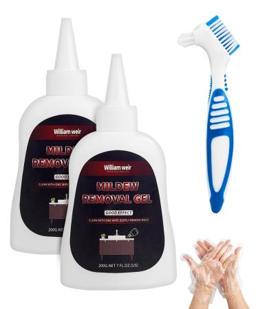 Mould Remover Gel 2 Pack Powerful Black Mold Remover Gel 400g Large Capacity Mould And Mildew Remover Deep Mould Cleaner for Bathroom Washing Machine Seal Kitchen Sink Grout Tile Toilet