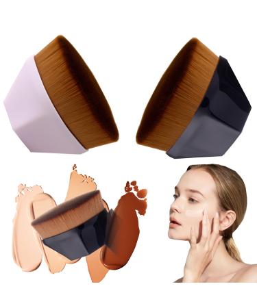 Ciny 2 STK. Foundation Brush Make-up Brush High Dense Cosmetics Bracket Flawless Powder Foundation Brush with storage case for foundation concealer isolation fluid BB cream (black+pink)