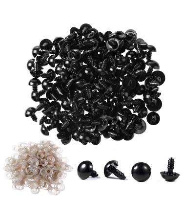 Vanblue Safety Eyes 130PCS 10mm Plastic Black Craft Eyes Teddy Bear Eyes with Washers for Amigurumi Stuffed Animals Crochet Toys Crafts Making