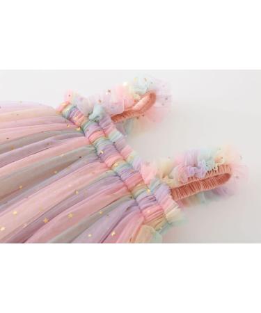 PythJooh Baby Girl Tulle Dress with Butterfly Wings Tutu Princess Dress | 6-9 Months | Starry Pink - Buy Online on SooperMarket.com