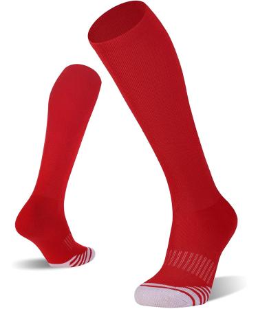 FITRELL Over-the-Calf Knee High Baseball Soccer Softball Socks (2 Pack) - Red - Medium - Buy Online on SooperMarket.com