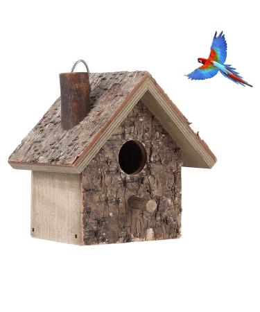 Wooden Wood Bird Nesting Box House Wooden Hanging Nest Box Bird Nesting Box Wooden Birdhouse for Outside Garden Patio Decorative Nest Box Bird Houses for Small Bird 3.9x3.5x5.9inch