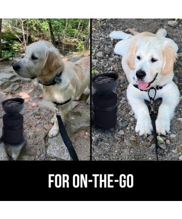 Gorilla Grip Portable Dog Water Bottle - Leak Proof 20oz Silicone Dispenser for Puppy Walks, Travel, Hiking - Keep Pets Hydrated on the Go - Black - Buy Online on SooperMarket.com