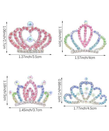 8 PCS Mini Crystal Rhinestone Princess Crown Hair Comb Set for Girls - Perfect Birthday Party Hair Decoration - Buy Online on SooperMarket.com