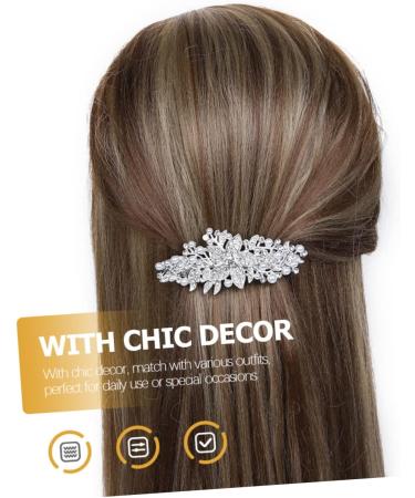 PLAFOPE Rhinestone Hair Clip Headwear for Women Bridal Barrette Clip Flower Hair Clips for Women Headpiece for Bride Pearl Headpiece Wedding Hair Rhinestone Headpiece Hairpin Rhinestones - Buy Online on SooperMarket.com