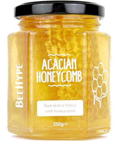 BeeHype - Acacian Honeycomb Honey - 100% Pure Unprocessed Raw Acacia Honey with Natural Enzymes Vitamins Minerals and Antioxidants 6 x 250g Acacian Honeycomb Pack of 6 - Buy Online on SooperMarket.com