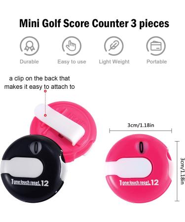 Golf Score Counter Mini - Simple Stroke Tracker for up to 12 Shots - One Touch Reset - 6 Pack - Buy Online on SooperMarket.com
