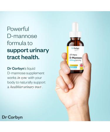 Dr Corbyn D-Mannose 800mg Drops - 100ml | UTI Hero Liquid Supplement for Urinary Tract Health | Vegan & UK Made - Buy Online on SooperMarket.com