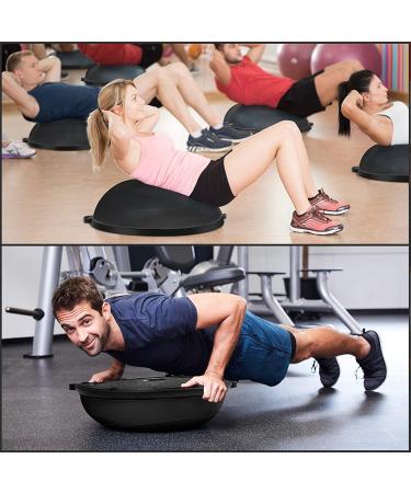 JX FITNESS 58cm Balance Half Ball Trainer with Resistance Bands & Pump - Core Strength Exercise Yoga Stability Ball for Home Gym Workouts - Black - Buy Online on SooperMarket.com