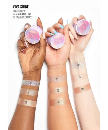 KAJA Viva Shine BENTO | Multi-Highlighter Trio | Glitter for Face & Body | Vegan & Cruelty-Free - 18 Viva Shine - Buy Online on SooperMarket.com