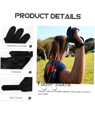 Anneome Archery Finger Stall Mittens Bow and Finger Glove Three Finger Archery Gloves Leather Gloves Archery Equipment Portable Shooting Glove Wear-resistant Archery Equipment Black Major 20x10cm Black - Buy Online on SooperMarket.com