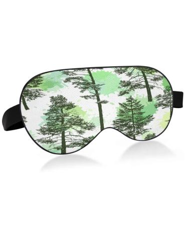 WELLDAY Sleep Mask Forest Trees Night Eye Shade Cover Soft Comfort Blindfold Blockout Light Adjustable Strap for Men Women