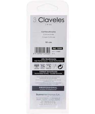 3 Claveles 12350 Stainless Steel Cuticle Remover 10 cm - Professional Quality Tool - Buy Online on SooperMarket.com