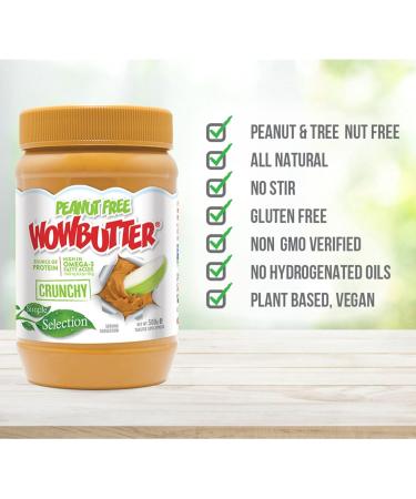 WOWBUTTER Crunchy Soya Spread - Peanut Butter Crunchy Alternative - Vegan, Gluten-Free, Halal, Kosher - 7g Protein, 1000mg Omega 3 - All-Natural - 500g (3 Pack) - Buy Online on SooperMarket.com