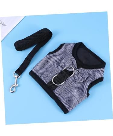 Minkissy 3pcs Bunny Vest Dress for Small Animals | Guinea Pig & Hedgehog Clothes | Soft Ferrope Harness & Lead Vest | Gray & Black - Buy Online on SooperMarket.com