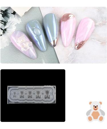 High Toughness Silicone Nail Carving Mold - 3D Bear & Butterfly Manicure Tools for Creative Home Nail Art - Buy Online on SooperMarket.com