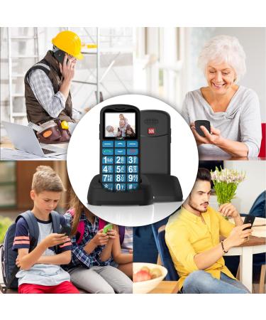 Uleway Senior Cell Phone - Large Button Dual SIM SOS No Contract - Perfect GSM Phone for Pensioners - Includes Charging Station - Blue - Buy Online on SooperMarket.com