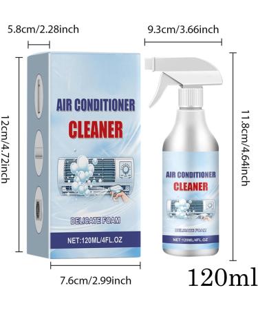 Air Conditioner Coil Cleaner | 120ml Rinse-Foam Spray | Ac Coil Cleaner Foaming Air Conditioner Coil Cleaner Spray for Dust Dirt - Buy Online on SooperMarket.com