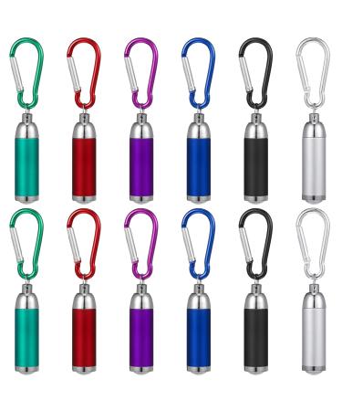 Garneck 12 pieces Mini Small Key Association Flashlight Camping Flashlight Mini flashlight Alloy flashlight climbing hooks led to hiking outdoors