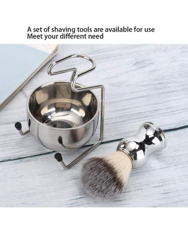 Premium Stainless Steel Shaving Brush Set - Beard Brush Holder Stand & Soap Dish | International Shipping - Buy Online on SooperMarket.com
