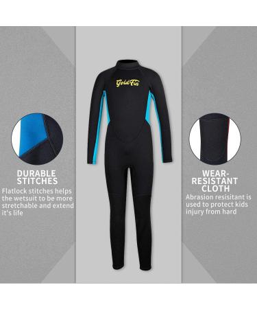 Goldfin Kids Wetsuit 3mm Neoprene Fullsuit Back Zip for Boys - Black, Size 10 - Buy Online on SooperMarket.com