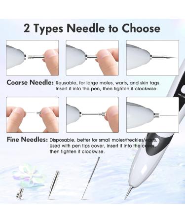 Aceshop Skin Tags Removal Pen Professional Mole Remover Pen Kit with 9 Strength Levels & Replaceable Needles USB Rechargeable Mole Remover Pen Kit Plasma Pen for Wart Freckle Nevus (White) - Buy Online on SooperMarket.com