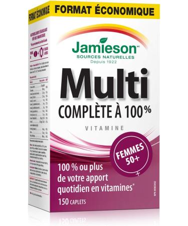 Jamieson 100 percent Complete Multivitamin for Women 50 plus - Value Size 150 Caplets 150 Count (Pack of 1) - Buy Online on SooperMarket.com