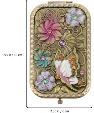 Lurrose Double Sided Vintage Handheld Makeup Mirror - Metal Cosmetic Mirror for Women - Buy Online on SooperMarket.com