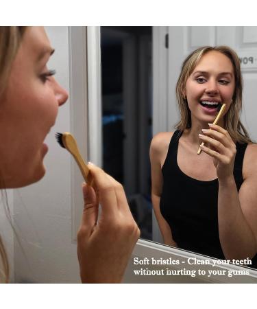 Shop Eco-Friendly Bamboo Toothbrushes - Pack of 12 Natural Teeth Whitening Brushes with Charcoal Infused Bristles - Buy Online on SooperMarket.com