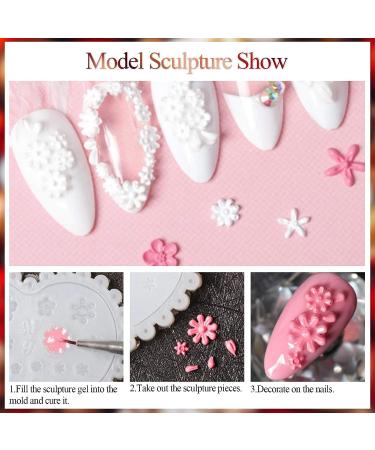 Saviland 3D Sculpture Gel Set - 12 Colors for DIY Nail Art Decoration - Carving Gels for Carved Flowers Design - Modeling Tool Included - Buy Online on SooperMarket.com